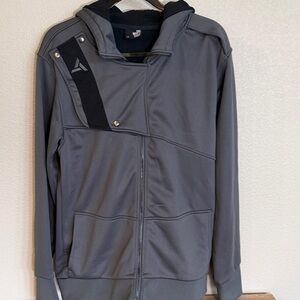 Men's Ubisoft Official Assassin’s Creed Silver Gray Hooded Jacket w hidden flap